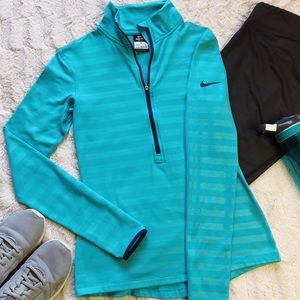 Nike Pro Dri-Fit Half-Zip Teal Pullover Jacket Sm